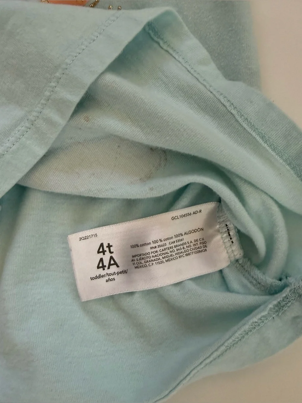Carter’s Seashell Graphic Tee Girl’s Size 4T Beachy Coastal Pastel Blue Ocean